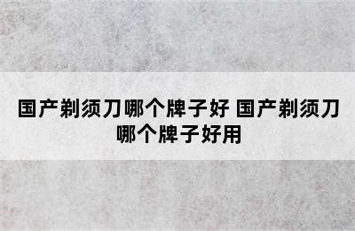 国产剃须刀哪个牌子好 国产剃须刀哪个牌子好用